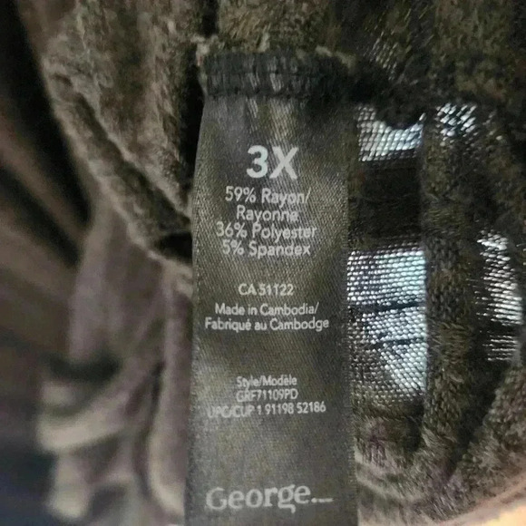 George Women's Plus Size Bottom Twist Cotton Long Sleeve Top Olive Green Size 3x - Picture 7 of 7